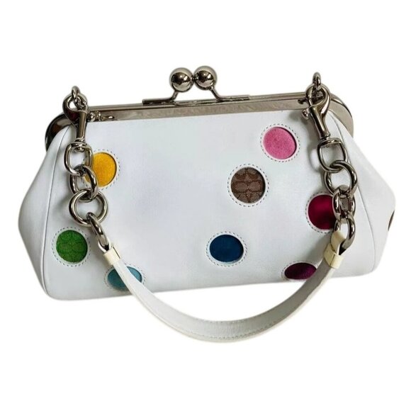 Coach 2005 Special Limited Edition Polka Dot Kisslock Gallery Frame Bag 3679 - Picture 2 of 12